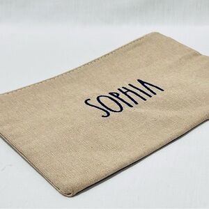 Personalized Jute Makeup Cosmetic Storage Bag Custom Embroidery